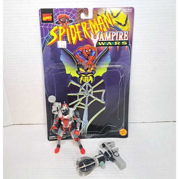 Spider-Man Vampire Wars Action Figure Anti-Vampire Spidey ToyBiz Complete & Card - Picture 1 of 6